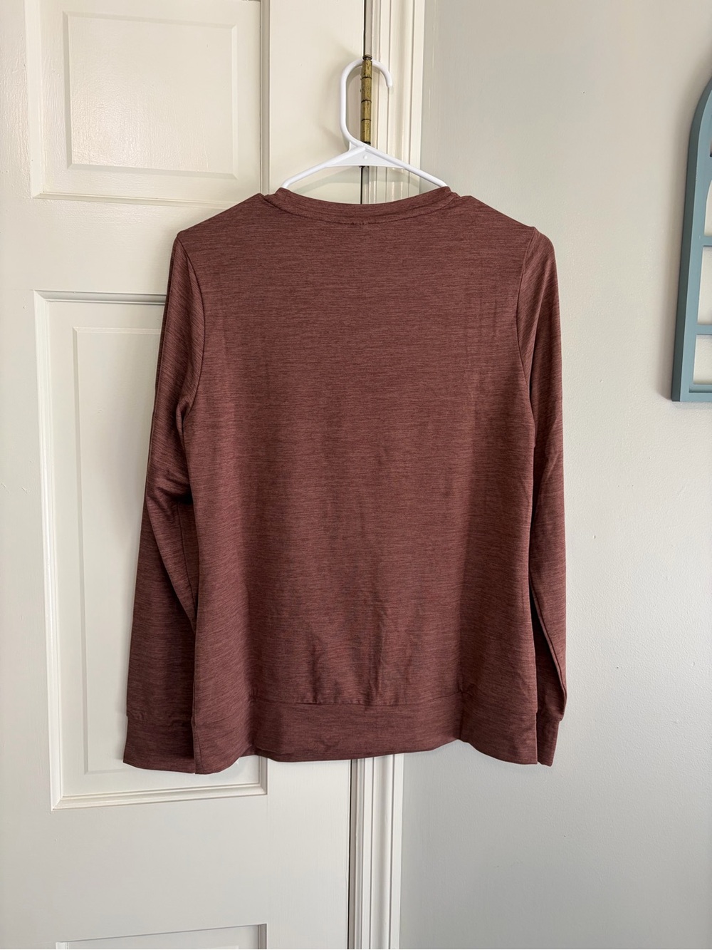 Women's Crewneck Long-Sleeve Top - Rust - Picture 2 of 4